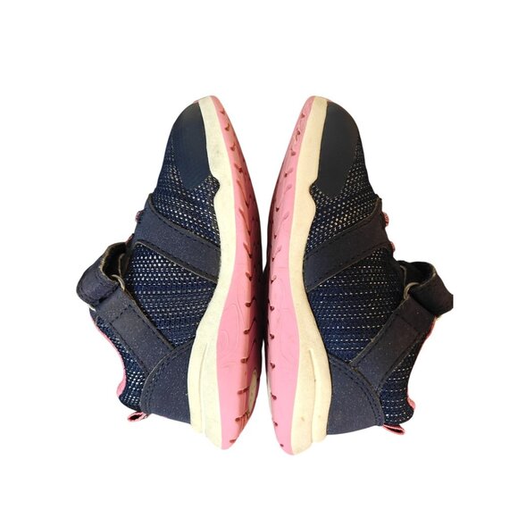 Stride Rite Kids Girls Maxo Navy & Pink Machine Washable Sneakers Size 8 - Picture 3 of 5